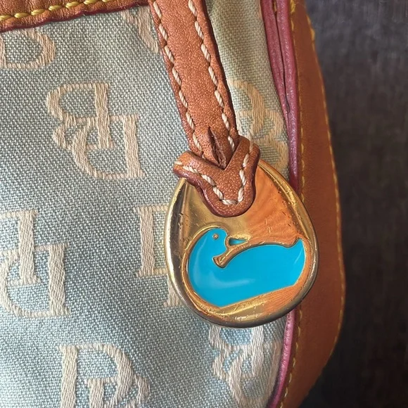 Dooney & Bourke Large signature Hobo bag leather /  blue  rare - Picture 4 of 12